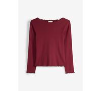 Langarmshirt in Rippstruktur aus reiner Bio-Baumwolle 164/170