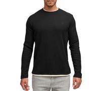Langarmshirt INDICODE "INSigfinn", Herren, Gr. S, schwarz, Single Jersey, Obermaterial: 60% Baumwolle, 40% Polyester, unifarben, regular fit normal, Rundhals, Shirts Langarmshirt (61547408-S)