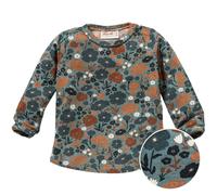 Langarmshirt innen kuschelig Herbstwiese blaugrau 62/68