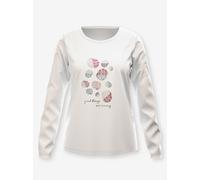 Langarmshirt INSPIRATIONEN "Langarm-Shirt", Damen, Gr. 54, weiß (ecru), 50% Baumwolle, 50% Modal, gemustert, unifarben, Rundhals, Shirts Langarmshirt (70810735-54) ecru