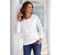 Langarmshirt INSPIRATIONEN "Shirt", Damen, Gr. 42, beige (ecru), 100% Baumwolle, unifarben, Rundhals, Shirts Langarmshirt (94647969-42) ecru