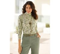 Langarmshirt INSPIRATIONEN "Shirt", Damen, Gr. 46, bunt (lindgrün, zitrone, bedruckt), 95% Baumwolle, 5% Elasthan, geblümt, gemustert, mehrfarbig, Shirts Langarmshirt (66149967-46) lindgrün, zitrone, 