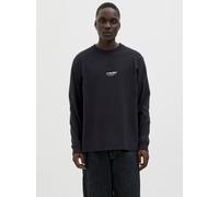 Langarmshirt JACK & JONES "JJESOHO TEE LS CREW NECK NOOS", Herren, Gr. S, schwarz, Jersey, Obermaterial: 100% Baumwolle, bedruckt, modisch, relaxed fit, Rundhals, Langarm, Shirts (79263919-S) schwarz