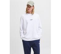 Langarmshirt JACK & JONES "JJESOHO TEE LS CREW NECK NOOS", Herren, Gr. S, weiß, Jersey, Obermaterial: 100% Baumwolle, bedruckt, modisch, relaxed fit, Rundhals, Langarm, Shirts (57774100-S) weiß