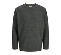 Langarmshirt JACK & JONES "JPRBLUDEREK LS STRUCTURE TEE", Damen, Gr. L, volcanic ash, Jersey, Obermaterial: 100% Baumwolle, unifarben, relaxed fit, Rundhals, Shirts Langarmshirt (70339833-L) volcanic