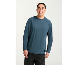 Langarmshirt JACK WOLFSKIN "DAILY EASE LS M", Herren, Gr. M (50), blau (aluminiumblau), Obermaterial: 100% Polyester, Shirts Langarmshirt (31234714-M) aluminiumblau