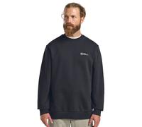 Langarmshirt JACK WOLFSKIN "ESSENTIAL CREWNECK M", Herren, Gr. S (48), blau (schwarz, navy), Obermaterial: 100% Baumwolle, Shirts Langarmshirt (66980235-S) schwarz, navy