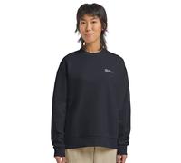 Langarmshirt JACK WOLFSKIN "ESSENTIAL CREWNECK W", Damen, Gr. XS, blau (schwarz, navy), Obermaterial: 100% Baumwolle, Shirts Langarmshirt (18648664-XS) schwarz, navy