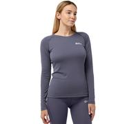 Langarmshirt JACK WOLFSKIN "INFINITE LIGHT LS W", Damen, Gr. L (42/44), grau (graphite), Obermaterial: 100% Polyester, Shirts Langarmshirt (38480109-L) graphite
