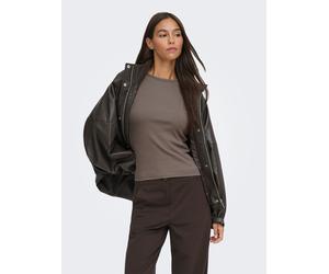 Langarmshirt JDY "JDYLUCKY LS O NECK NEW TOP JRS NOOS", Damen, Gr. L, braun (falcon), Jersey, Obermaterial: 95% Baumwolle, 5% Elasthan, unifarben, regular fit normal, Rundhals, Shirts Langarmshirt, Ba
