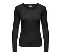 Langarmshirt JDY "JDYLUCKY LS O NECK NEW TOP JRS NOOS", Damen, Gr. L, schwarz, Jersey, Obermaterial: 95% Baumwolle, 5% Elasthan, unifarben, regular fit normal, Rundhals, Shirts Langarmshirt, Baumwollm
