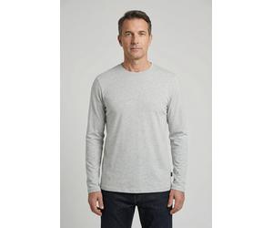 Langarmshirt JOCKEY "American T-Shirt", Herren, Gr. 3XL, grau (light erdgrau), Jersey, Obermaterial: 100% Baumwolle, meliert, unifarben, bequem hüftbedeckend, Rundhals, Shirts Langarmshirt, lockere Pa