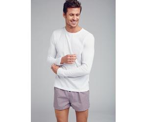 Langarmshirt JOCKEY "American T-Shirt", Herren, Gr. M, weiß, Jersey, Obermaterial: 100% Baumwolle, unifarben, bequem hüftbedeckend, Rundhals, Shirts Langarmshirt, lockere Passform, lange Ärmel, Cotton