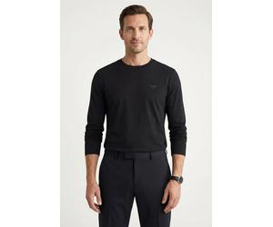 Langarmshirt JOOP JEANS "JJJ-33Alphis-L", Herren, Gr. XL, schwarz, Jersey, Obermaterial: 100% Baumwolle, clean, unifarben, regular fit normal, Rundhals, abgesteppt, Shirts Langarmshirt, mit Logosticke