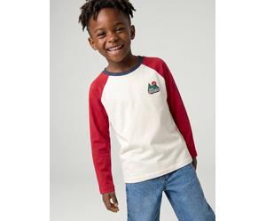 Langarmshirt Jungen Colorblock, personalisierbar bordeaux Gr. 140 von Vertbaudet