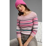 Langarmshirt KANGAROOS, Damen, Gr. 32/34, rosé, Rippware, Obermaterial: 100% Baumwolle, figurbetont hüftbedeckend, Rundhals, Shirts Langarmshirt, körpernahe Passform, unifarben, sportlicher Look, aus