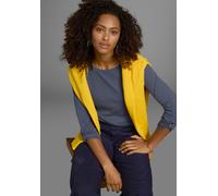 Langarmshirt KANGAROOS, Damen, Gr. 40/42, blau, Rippware, Obermaterial: 100% Baumwolle, unifarben, Basic, sehr figurbetont hüftbedeckend, Rundhals, Krempelärmel, Shirts Langarmshirt, mit Krempelärmeln