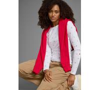 Langarmshirt KANGAROOS, Damen, Gr. 44/46, weiß (weiß, gemustert), Rippware, Obermaterial: 100% Baumwolle, bedruckt, unifarben, sehr figurbetont hüftbedeckend, Rundhals, krempelbar, Shirts Langarmshirt