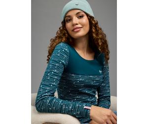 Langarmshirt KANGAROOS, Damen, Gr. 48/50, petrol, Rippware, Obermaterial: 100% Baumwolle, sehr figurbetont hüftbedeckend, Rundhals, Shirts Langarmshirt, mit Rundhals, hüftbedeckende Länge, figurbetont