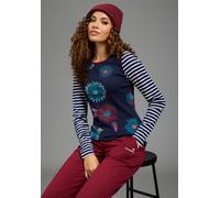 Langarmshirt KANGAROOS, Damen, Gr. 52/54, marine, bunt, Jersey, Obermaterial: 100% Baumwolle, Basic schmal hüftlang, Rundhals, eingesetzt abgesteppte Kante, Shirts Langarmshirt, mit Rundhals, hüftlang