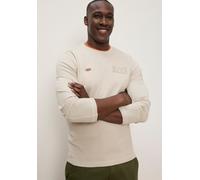 Langarmshirt KANGAROOS, Herren, Gr. M, beige (beige meliert), Piqué, Obermaterial: 100% Baumwolle, Rundhals, 2-Naht-Ärmel abgesteppte Kante, Shirts Langarmshirt, mit Rundhalsausschnitt, aus Piqué-Mate