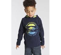 Langarmshirt KANGAROOS "Shirt für kleine Jungen", Jungen, Gr. 104/110, blau (marine), Jersey, Obermaterial: 100% Baumwolle. Kapuzenfutter: 100% Baumwolle, bedruckt, Basic hüftlang, Shirts Langarmshirt