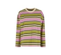 Langarmshirt KARL KANI "Karl Kani Woven Signature Stripe Oversized Longsleeve", Damen, Gr. XS, bunt (grün, rose, sanftes weiß, schwarz), 100% Baumwolle, gestreift, oversize, Rundhals, Shirts Langarmsh
