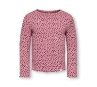 Langarmshirt KIDS ONLY "KMGTRINNY AOP LS O-NCK TOP JRS NOOS", Mädchen, Gr. 128, foxglove aop:aw disty flower, Jersey, Obermaterial: 95% Baumwolle, 5% Elasthan, bedruckt, figurbetont normal, Rundhals, 