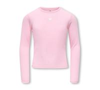 Langarmshirt KIDS ONLY "KOGELVA JUNE EMB L/S TEE JRS", Mädchen, Gr. 134/140, pink lady detail:heart, cloud dancer, emb, Jersey, Obermaterial: 65% Polyester, 30% Viskose, 5% Elasthan, bedruckt, normal,