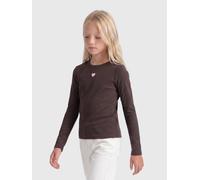 Langarmshirt KIDS ONLY "KOGELVA JUNE EMB L/S TEE JRS", Mädchen, Gr. 158/164, braun (coffee bean detail:heart, pink lady, emb), Jersey, Obermaterial: 65% Polyester, 30% Viskose, 5% Elasthan, bedruckt,