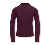 Langarmshirt KIDS ONLY "KOGFRANSISKA SCHOOL LS HI-NCK TOP JRS", Mädchen, Gr. 134/140, fig, Jersey, Obermaterial: 75% Viskose, 20% Baumwolle, 5% Elasthan, unifarben, normal, Rundhals, Shirts Langarmshi