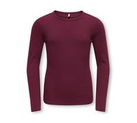 Langarmshirt KIDS ONLY "KOGLUCKY L/S O NECK TOP JRS NOOS", Mädchen, Gr. 110/116, windsor wine, Jersey, Obermaterial: 95% Baumwolle, 5% Elasthan, unifarben, regular fit normal, Rundhals, Shirts Langarm