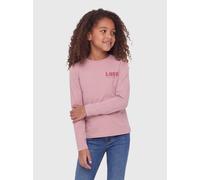 Langarmshirt KIDS ONLY "KOGMILO L/S PRINT TOP BF JRS", Mädchen, Gr. 158/164, rosa (woodrose print:love), Jersey, Obermaterial: 100% Baumwolle, bedruckt, normal normal, Rundhals, Shirts Langarmshirt, B