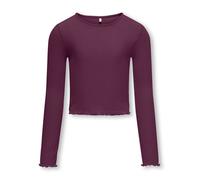 Langarmshirt KIDS ONLY "KOGNELLA L/S O-NECK TOP JRS NOOS", Mädchen, Gr. 110/116, lila (mauve wine), Jersey, Obermaterial: 65% Polyester, 30% Viskose, 5% Elasthan, unifarben, regular fit kurz, Rundhals
