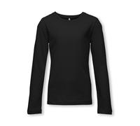 Langarmshirt KIDS ONLY "KOGNEW ONLY L/S TEE JRS NOOS", Mädchen, Gr. 158/164, schwarz, Single Jersey, Obermaterial: 100% Baumwolle, unifarben, regular fit normal, Rundhals, abgesteppte Kante, Shirts La