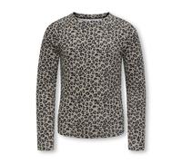 Langarmshirt KIDS ONLY "KOGTRINNY LIFE AOP L/S O-NECK TOP JRS", Mädchen, Gr. 158/164, schwarz (mermaid aop:leo, schwarz), Jersey, Obermaterial: 95% Baumwolle, 5% Elasthan, bedruckt, figurbetont normal