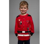 Langarmshirt KIDSWORLD "FEUERWEHR", Jungen, Gr. 92/98, rot, Single Jersey, Obermaterial: 100% Baumwolle, bedruckt, Basic, Rundhals, Shirts Langarmshirt, Langarm, Basic-Passform, bedruckt, Rundhalsauss