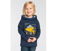 Langarmshirt KIDSWORLD "LKW KIPPER", Jungen, Gr. 128/134, blau, Single Jersey, Obermaterial: 100% Baumwolle. Kapuzenfutter: 95% Baumwolle, 5% Viskose, bedruckt, Basic, Rundhals, Shirts Langarmshirt, L