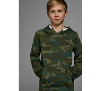 Langarmshirt KIDSWORLD "Tarnfarben - Muster", Jungen, Gr. 140/146, grün (grün, gemustert), Jersey, Obermaterial: 100% Baumwolle. Kapuzenfutter: 100% Baumwolle, bedruckt, Basic, Shirts Langarmshirt, La