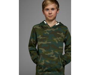 Langarmshirt KIDSWORLD "Tarnfarben - Muster", Jungen, Gr. 176/182, grün (grün, gemustert), Jersey, Obermaterial: 100% Baumwolle. Kapuzenfutter: 100% Baumwolle, bedruckt, Basic, Shirts Langarmshirt, La