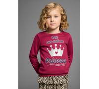 Langarmshirt KIDSWORLD "YOU CAN CALL ME PRINCESS", Mädchen, Gr. 140/146, rot (bordeaux), Interlock, Obermaterial: 100% Baumwolle, bedruckt, Basic hüftlang, Rundhals, Bündchen, Shirts Langarmshirt, Lan