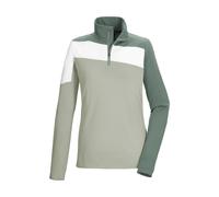 Langarmshirt KILLTEC "KSW 258 WMN LS SHRT", Damen, Gr. 38, graugrün, Obermaterial: 69% Polyester, 31% Elasthan, Shirts Langarmshirt, Langarmshirt aus Komfort-Stretch mit Stehkragen (47765331-38) graug
