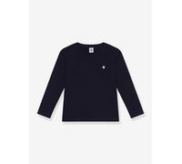 Langarmshirt Kinder Ripp mit Segelboot-Aufnäher PETIT BATEAU blau Gr. 116