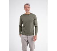 Langarmshirt LERROS, Herren, Gr. XL, grün (nordic olive), Single Jersey, Obermaterial: 100% Baumwolle, bestickt, unifarben, regular fit hüftbedeckend, Rundhals, Shirts Langarmshirt, Rundhals / Unifarb