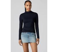 Langarmshirt LEVI'S, Damen, Gr. M (38), anthrazit, Jersey, Obermaterial: 92% Viskose, 8% Elasthan, figurbetont hüftlang, Shirts Langarmshirt (17611465-M) anthrazit