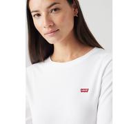 Langarmshirt LEVI'S "ESSENTIAL HM LS TEE", Damen, Gr. XS (34), weiß, Single Jersey, Obermaterial: 100% Baumwolle, unifarben, regular fit normal, Rundhals, abgesteppt, Shirts Langarmshirt, mit Logo Sti