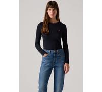 Langarmshirt LEVI'S "HAYES LS TEE", Damen, Gr. L (40), anthrazit night, Single Jersey, Obermaterial: 96% Baumwolle, 4% Elasthan, unifarben, körpernah hüftbedeckend, Rundhals, Shirts Langarmshirt, in R