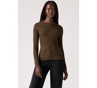 Langarmshirt LEVI'S "HAYES LS TEE", Damen, Gr. XL (42), braun (bison), Single Jersey, Obermaterial: 96% Baumwolle, 4% Elasthan, körpernah hüftbedeckend, Rundhals, Shirts Langarmshirt, in Ripp-Optik (3