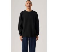 Langarmshirt LEVI'S, Herren, Gr. L, mineral schwarz garmen, Feinripp, Obermaterial: 100% Baumwolle, unifarben, loose fit normal, Rundhals, Bündchen, Shirts Langarmshirt, Waffelstruktur (68110638-L)