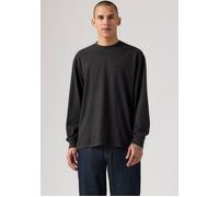 Langarmshirt LEVI'S, Herren, Gr. M, mineral schwarz garmen, Jersey, Obermaterial: 100% Baumwolle, normal normal, Rundhals, Shirts Langarmshirt, GARMENT- Färbung (91411765-M) mineral schwarz garmen